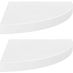 vidaXL 323908 High Gloss White Wall Shelf 35cm 2pcs