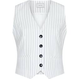 Neo Noir Vendetta Pinstripe Waistcoat - White