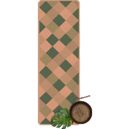 Yoga Mat Cork Geometric pattern twisted checkerboard