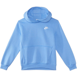 Nike Big Kid's Club Fleece Pullover Hoodie - Polar/White