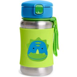 Skip Hop Zoo Stainless Steel Little Kid Straw Bottle Dinosaur