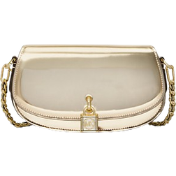 Michael Kors Mila Small Metallic Leather Shoulder Bag - Pale Gold