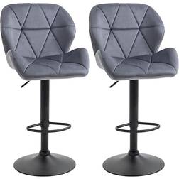 Homcom Armless Upholstered Dark Grey Sgabello da bar 114cm 2pcs