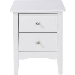 Home Source 2 Drawer White Bedside Table 38x38cm