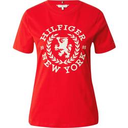 Tommy Hilfiger Crew Neck Crest Embroidery T-shirt - Fierce Red