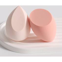 Shein Makeup Sponge Set Of 2, Hybrid Foundation Beauty Sponge For Seamless Liquid, Cream And Powder Application, Multicolor Makeup Sponge, Latex-free Dual-u