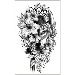 Shein Flower & Wolf Print Tattoo Sticker Black Friday