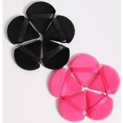 Shein 10pcs Triangle Shaped Velvet Loose Powder Puff Designed For Contouring, Eye & Corner Areas, Beauty Blender Foundation Mixing Container, Suitable For A