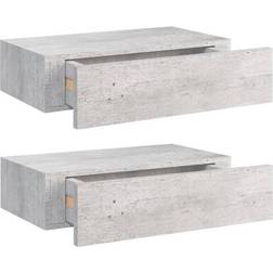 vidaXL 330252 Concrete Grey Vägghylla 40cm 2st