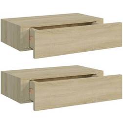 vidaXL 330248 Oak Væghylde 40cm 2stk