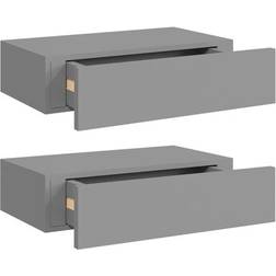 vidaXL 330246 Grey Vägghylla 40cm 2st