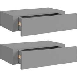 vidaXL 330246 Grey Wall Shelf 40cm 2pcs