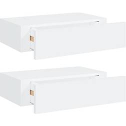 vidaXL 330242 White Estantería de Pared 40cm 2pcs