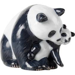 Royal Copenhagen Panda Med Unge 13 cm Dekorationsfigur