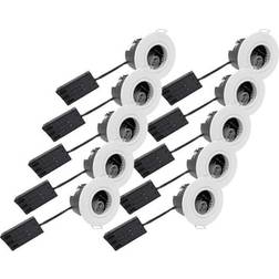 Nordtronic Uni Install ECO GU10 Rund Matt Vit Set of 10 Spotlight
