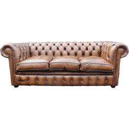 Chesterfield Antique Tan Sofa 200cm 3 Seater