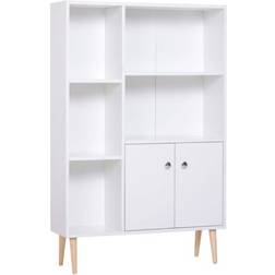 Homcom Shelving Unit White Book Shelf 123cm