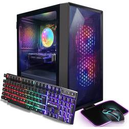 STGAubron Gaming Desktop PC, Intel Core I5 3.3Ghz up to 3.7Ghz, AMD Radeon RX 550 4G GDDR5, 16G Ram, 512G SSD, WiFi, BT 5.0, RGB Fan x 3, RGB Keybaord & Mouse, RGB Mouse Pad, W10H64