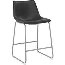 Walker Edison Douglas Urban Industrial Black Bar Stool 34.5" 2