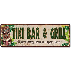 Chico Creek Signs TikiBar and GrillSign 206180091034 Wall Decor 18x6"