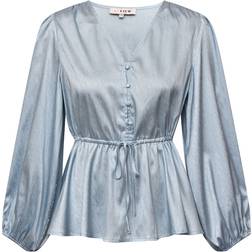 A View Luna Blouse - Light Blue