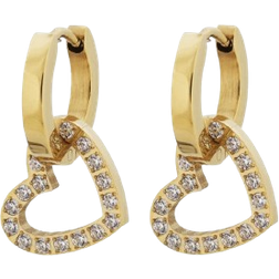 Edblad Eternal Heart Earrings - Gold/Transparent