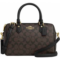 Coach Rowan Satchel Bag in Signature Canvas - Gold/Brown Black