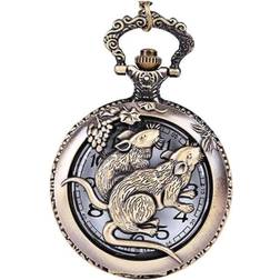 AAKG Vintage Hollow Zodiac Necklace Pocket Watch