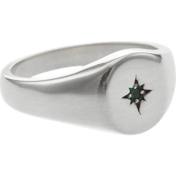 Serge Denimes Envy Signet Ring - Silver/Green