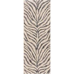 Hauteloom Ecorse Animal Zebra Print White, Black, Beige, Gray 31x87"