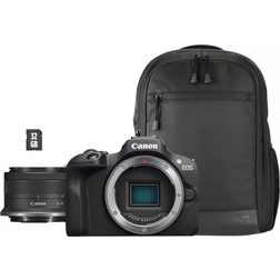 Canon EOS R100 + RF-S 18-45mm IS STM Travel Kit (Shoulder Bag + 64GB SD Card)