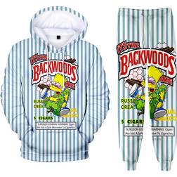 FEIRUIJI Backwoods Hoodie And Sweatpants Set - Blue