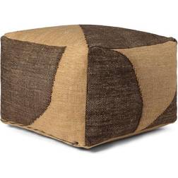 ferm LIVING Forene Square Pouf Tan Chocolate Pouffe