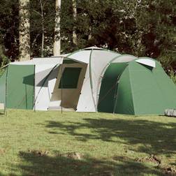 vidaXL Campingtält 12 personer grön 840x720x200 cm 185T taft