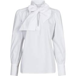 Neo Noir Jaz Bow C Poplin Blouse - White