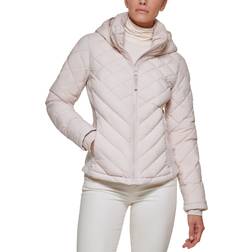 Calvin Klein Women's Side Panel Hooded Packable Puffer Coat - Oyster