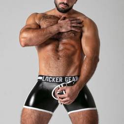 Locker Gear Mens Full Access Breathable Mesh Leatherette Boxer White