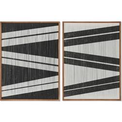 Home ESPRIT Stripes White/ Black Tavla 60x60cm 2st