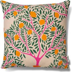 Classic Collection Lemon Garden Copricuscino Rosa, Verde (50x50cm)