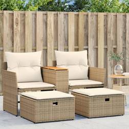 vidaXL Trädgårdssoffa 2-sits Loungeset, Bord inkl. 1 Soffor