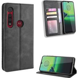 Motorola Bofink Vintage läder G8 Play fodral Svart