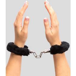 LoveHoney Black Furry Handcuffs Black