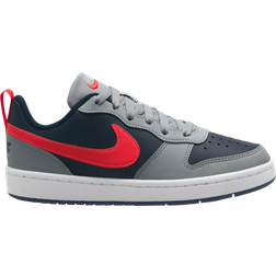 Nike Court Borough Low Recraft GS - Light Smoke Grey/Dark Obsidian/White/Bright Crimson