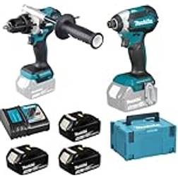 Makita DLX2418TJ Combiset voor zwaardere boor- en schroefklussen DHP486 en DTD153 3 x 5.0 Ah accu en snellader DLX2418TJ