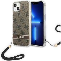 Guess 4G Print Cord Case for iPhone 14 Plus (Brown)