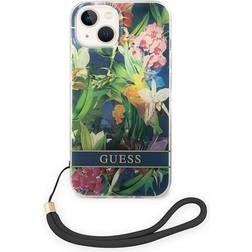 Guess GUOHCP14MHFLSB iPhone 14 Plus 6,7 niebieski/blue hardcase Flower Strap