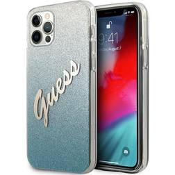 Guess GUHCP12MPCUGLSBL iPhone 12/12 Pro 6,1 niebieski/blue hardcase Glitter Gradient Script