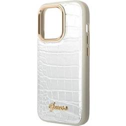 Guess Croco Collection Case for iPhone 14 Pro (Silver)