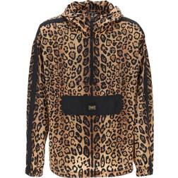 Dolce & Gabbana Hooded Jacket with Leopard Crespo - Print