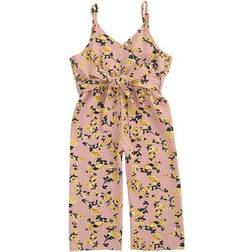 Kid's Leopard Wave Bowknot Romper - Pink